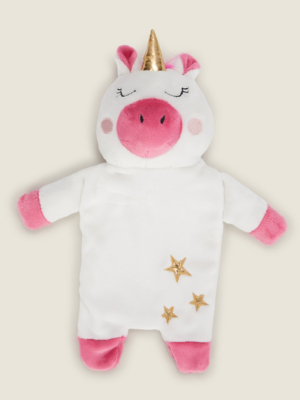 White Unicorn Hot Water Bottle Home at ASDA