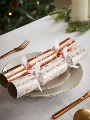 Rose Gold Premium Christmas Crackers Set of 8 Christmas at
