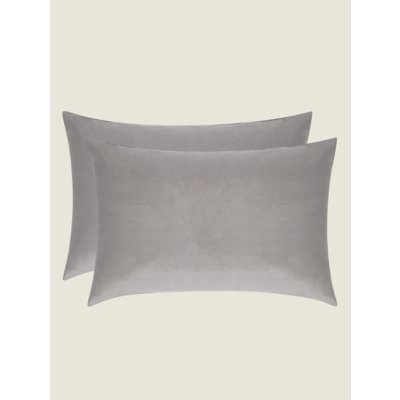 George Grey Plain Soft Touch Pillowcase Pair - Grey