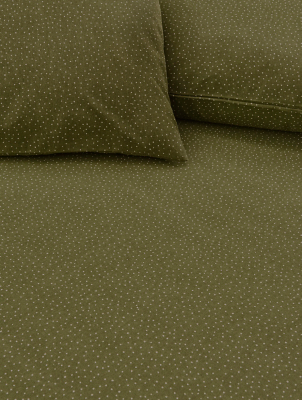 Stacey Solomon Green Spot Print Brushed Cotton Fitted Sheet Home
