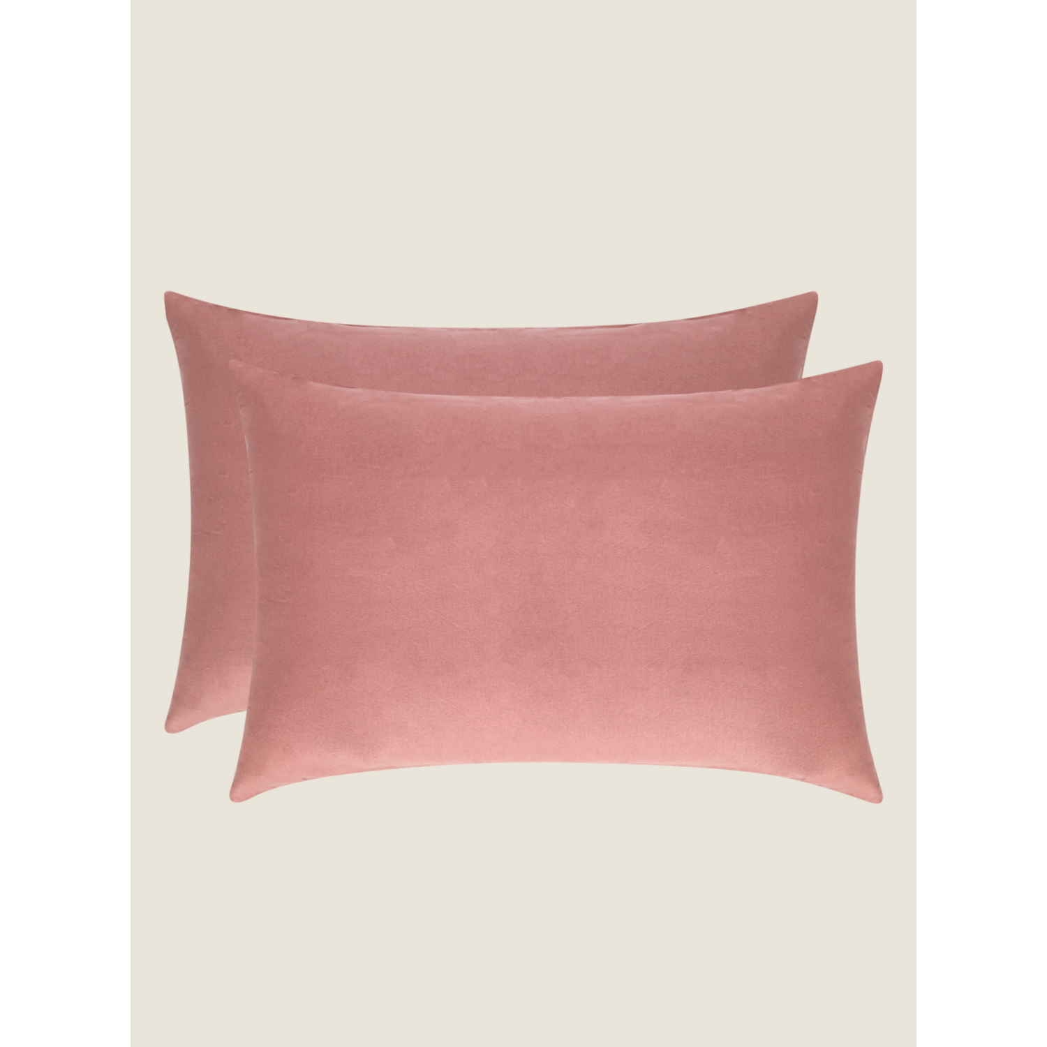 George Pink Brushed Cotton Plain Pillowcase Pair