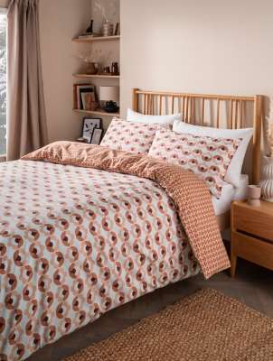 Orange Origin Retro Geo Duvet Set Home at ASDA
