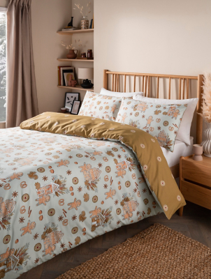 Cream Autumn Gingerbread Duvet Set Home at ASDA