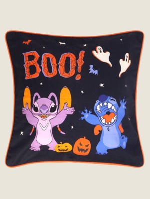 Black Disney Lilo & Stitch Angel Cushion Home at ASDA