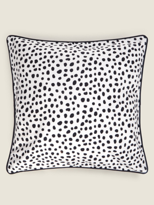 Black & White Mark Making Polka Dot Cushion Cover Home at ASDA