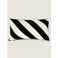 Black & White Stripe Velvet Cushion | Home | George at ASDA