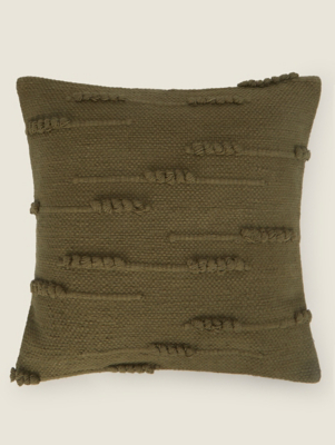 Green Bobble Stripe Cushion Home at ASDA