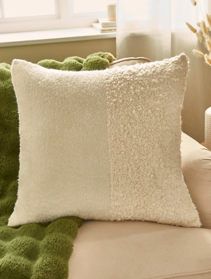 Stacey Cream Solomon Jumbo Boucle Cushion Home at ASDA