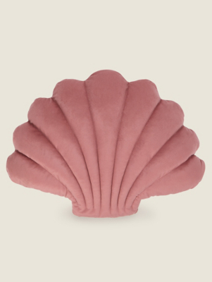 Pink Shell Shaped Cushion Home at ASDA