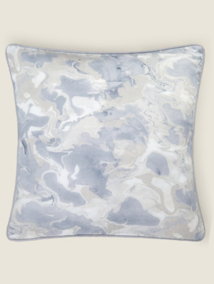 Grey Smoky Marble Cushion Home at ASDA