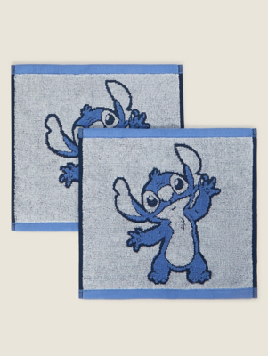 Disney Stitch Face Cloth Set of 2 Home at ASDA