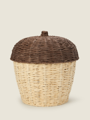 Natural Acorn Storage Basket Home at ASDA