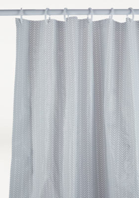 Grey Chevron Shower Curtain Home George At ASDA   5063089243022