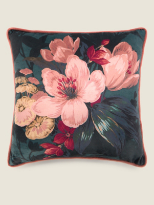 Green Bloom Piped Edge Cushion Home at ASDA
