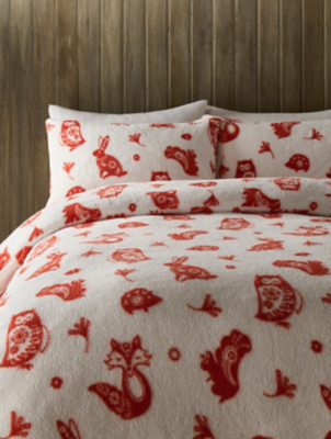 Cream Teddy Print Scandi Animals Duvet Set Home at ASDA
