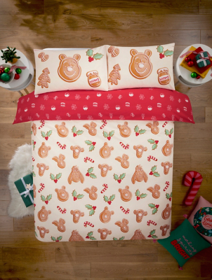 Christmas Winnie the Pooh Gingerbread Duvet Set Home at ASDA