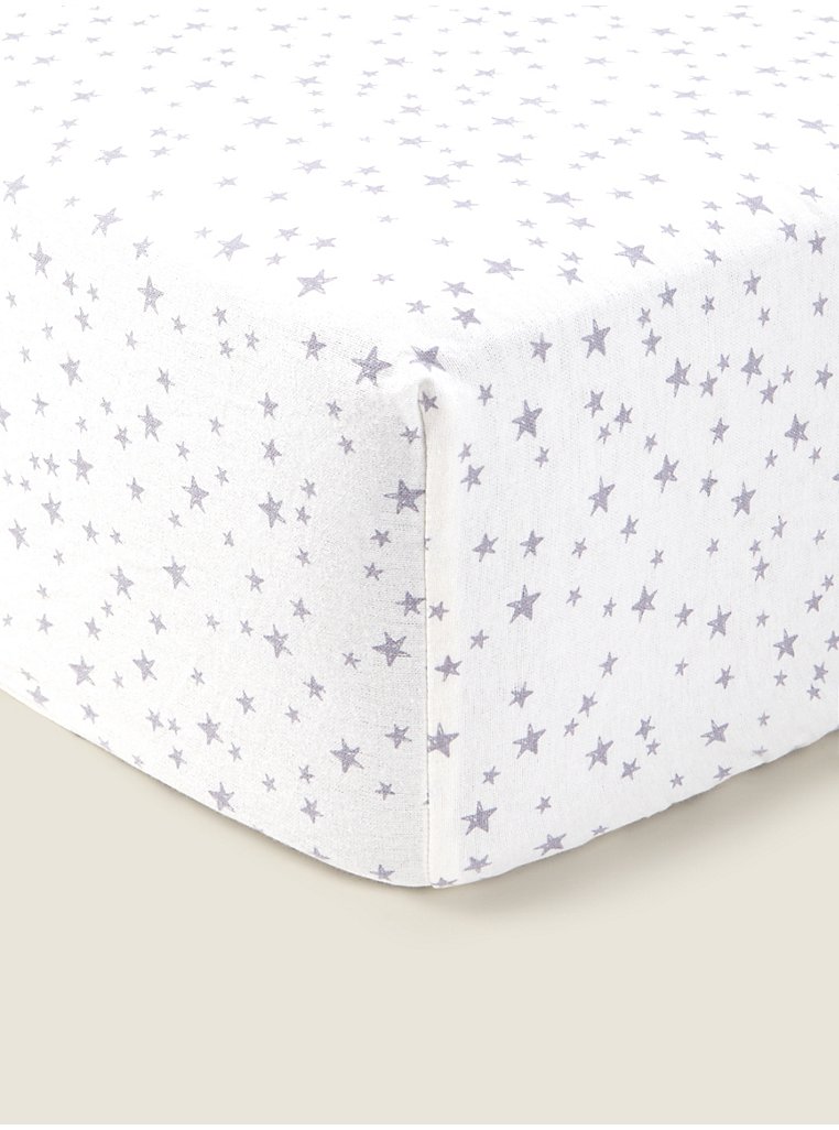 Grey Star Brushed Cotton Fitted Sheet | Home | George at ASDA