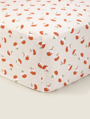 Natural Christmas Pudding Cotton Fitted Sheet Home at ASDA