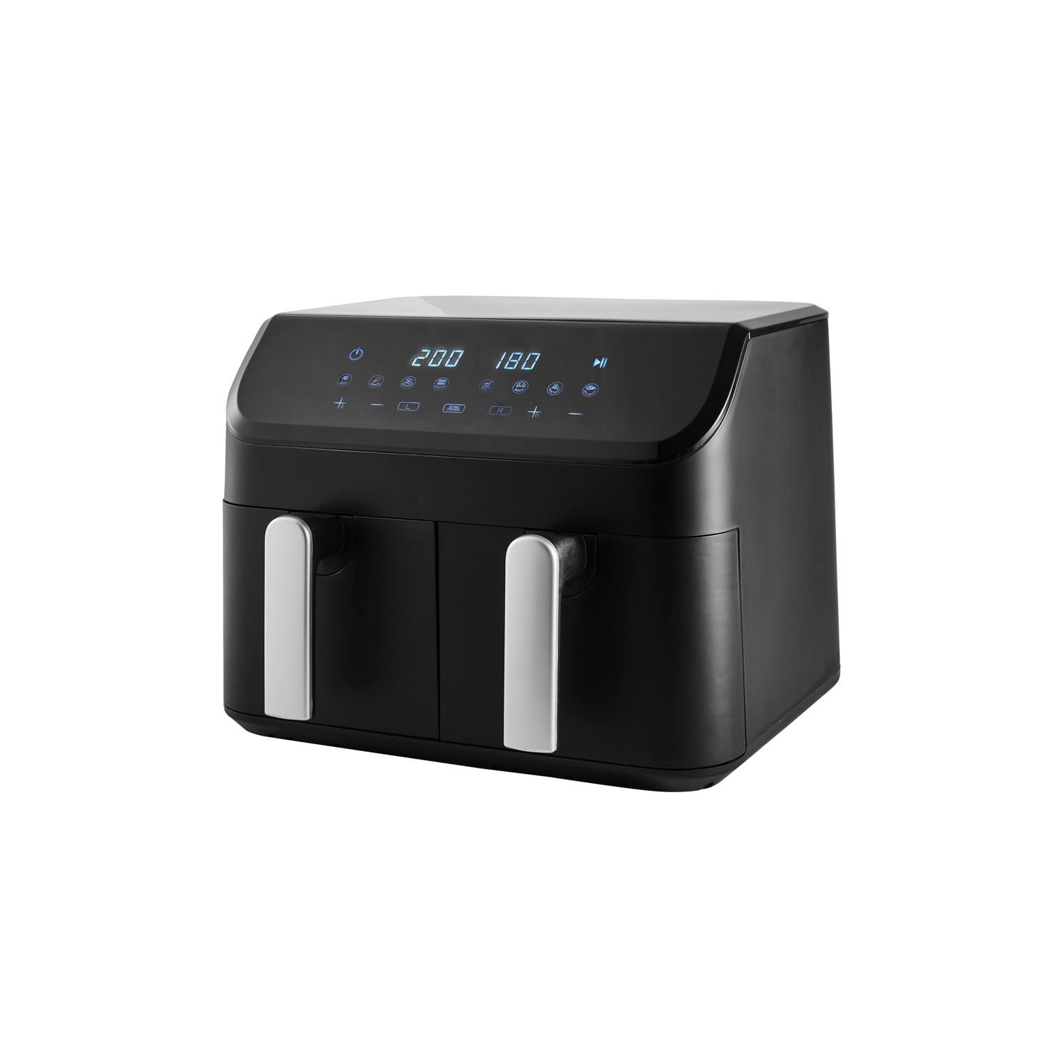 George Home Black Dual Basket Digital Air Fryer 9L