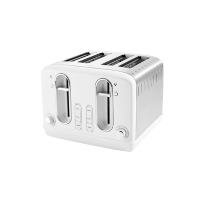 George White Stainless Steel 4 Slice Toaster - White