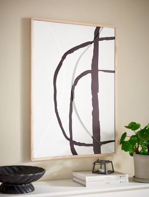 Black & White Abstract Wall Art Home at ASDA