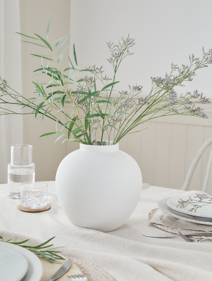 Stacey Solomon White Ceramic Round Vase Home at ASDA