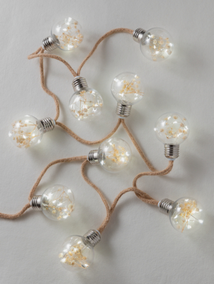 10 Natural Dry Flower LED String Lights Home at ASDA