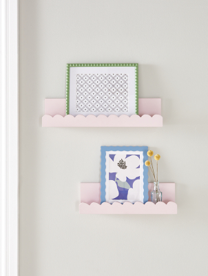 Scalloped wall shelf set of 2 Pink Home at ASDA