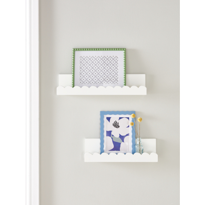 George Home White Scalloped Wall Shelf - Set of 2