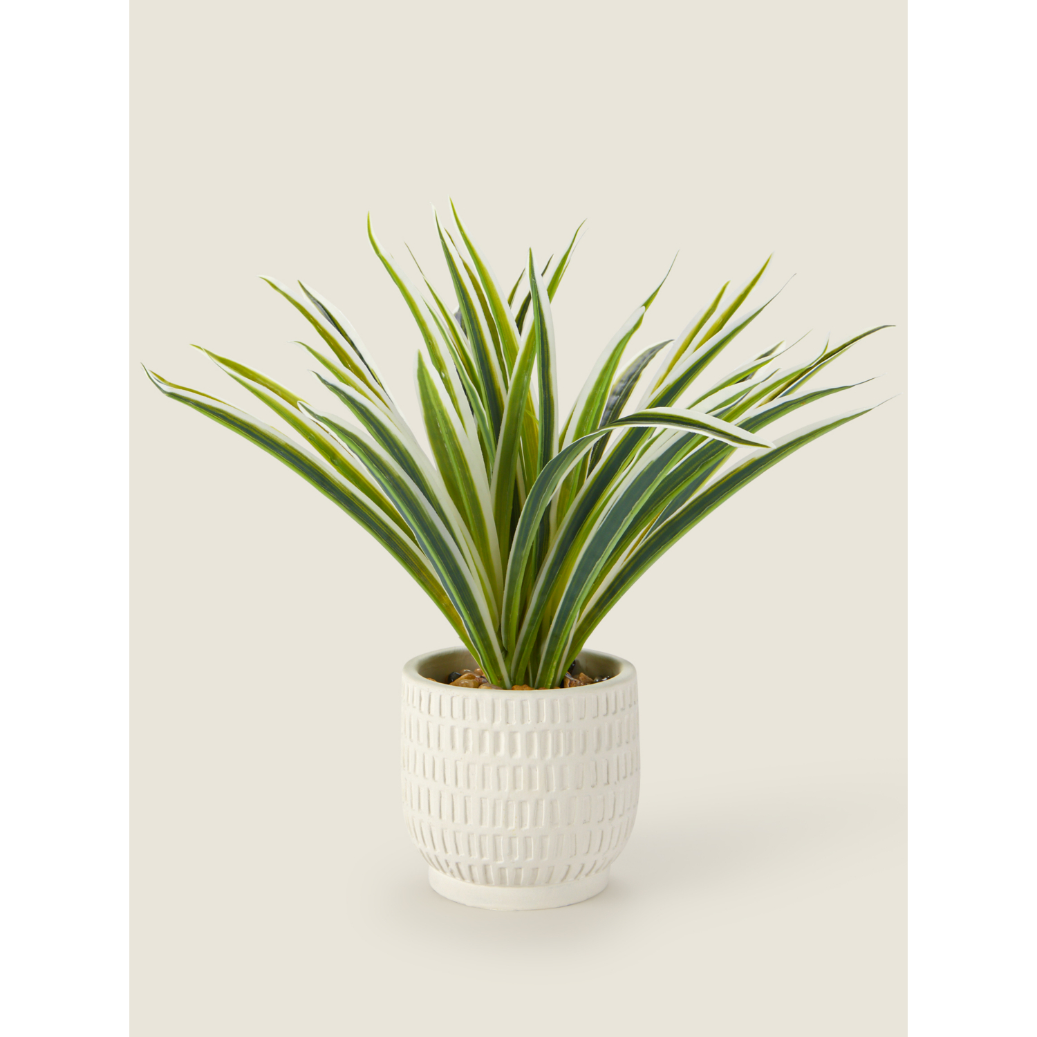 George Cream Artificial Grass In Mark Making Pot