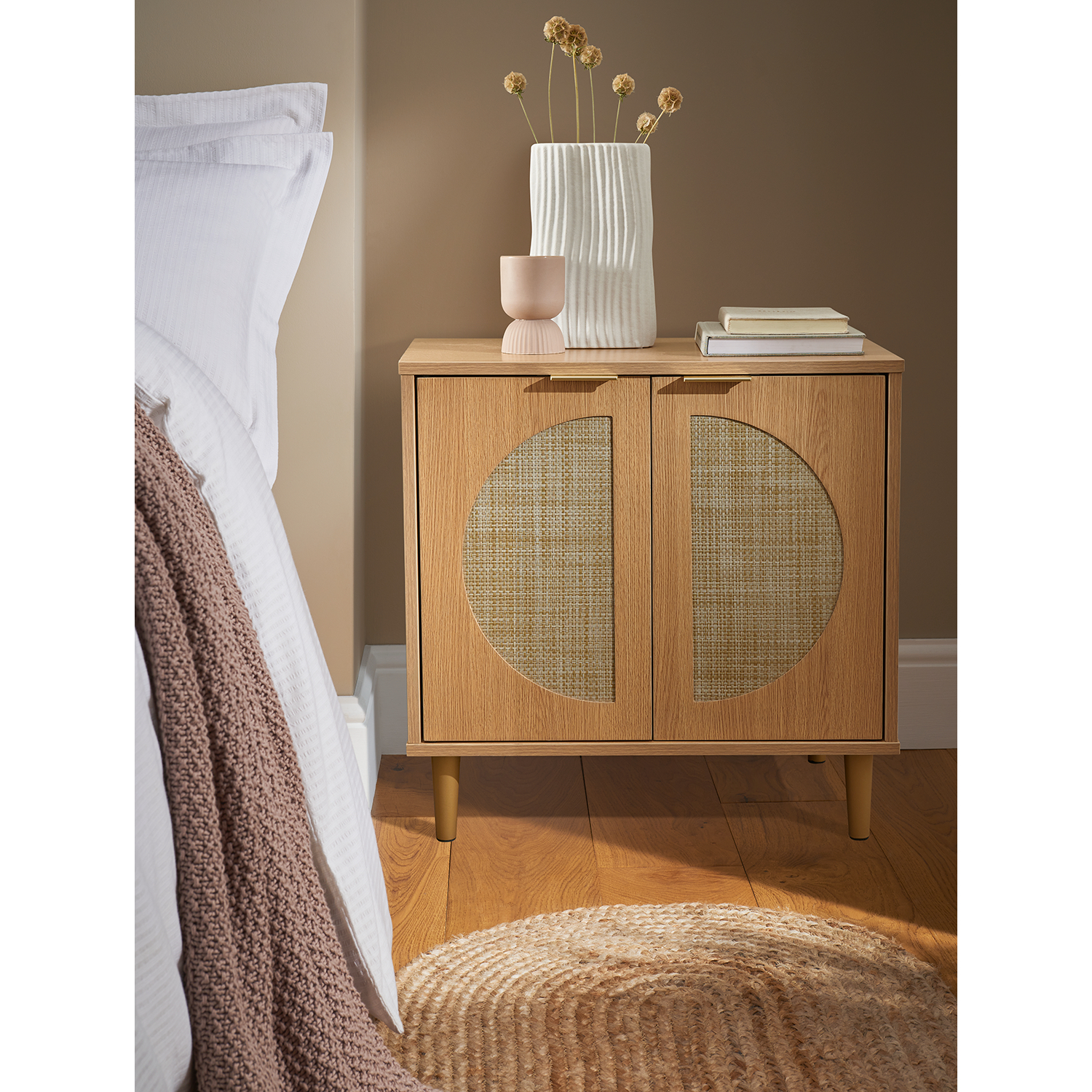 George Natural Rattan Cabinet With 2 Doors