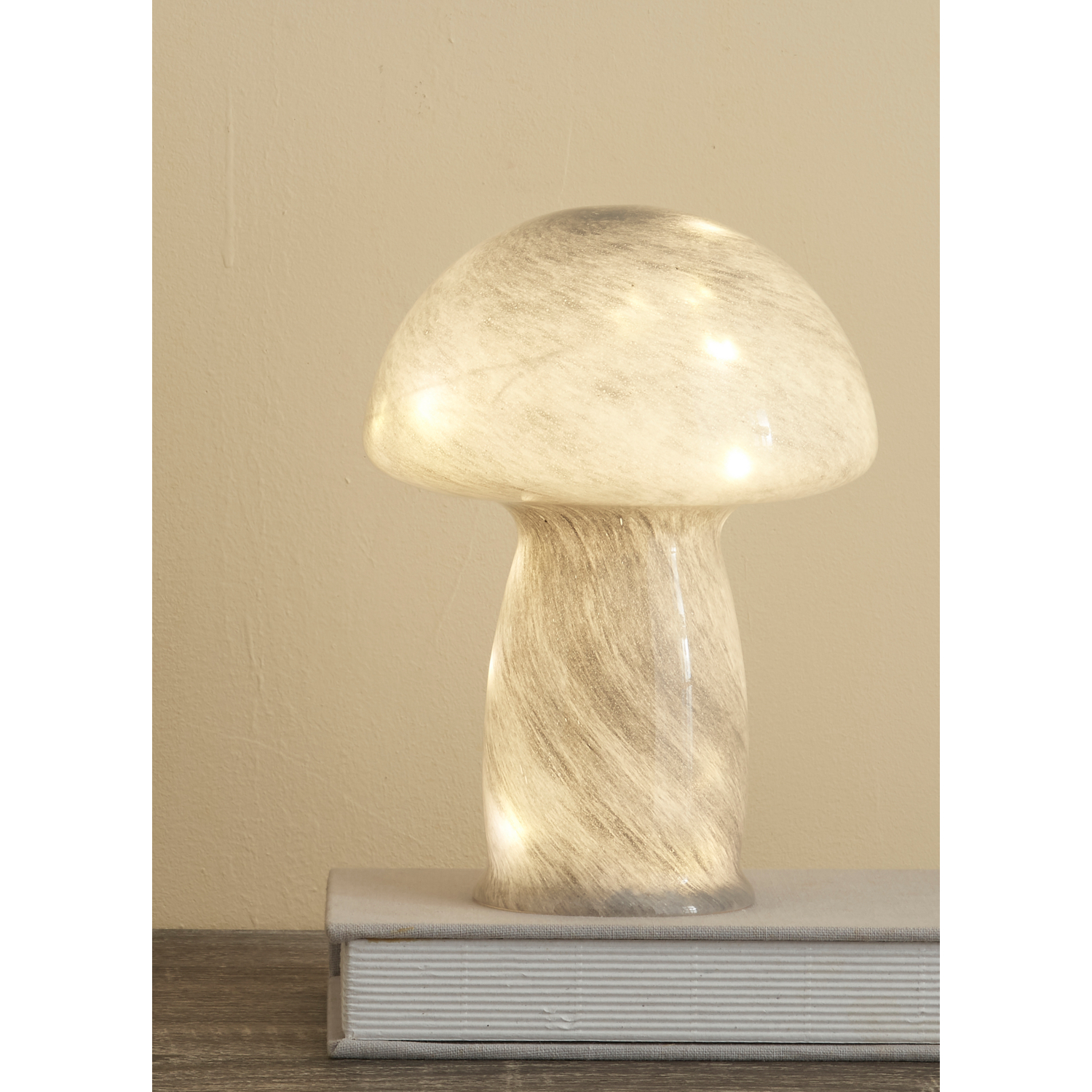 George Grey Glass Mushroom Portable Battery Lamp
