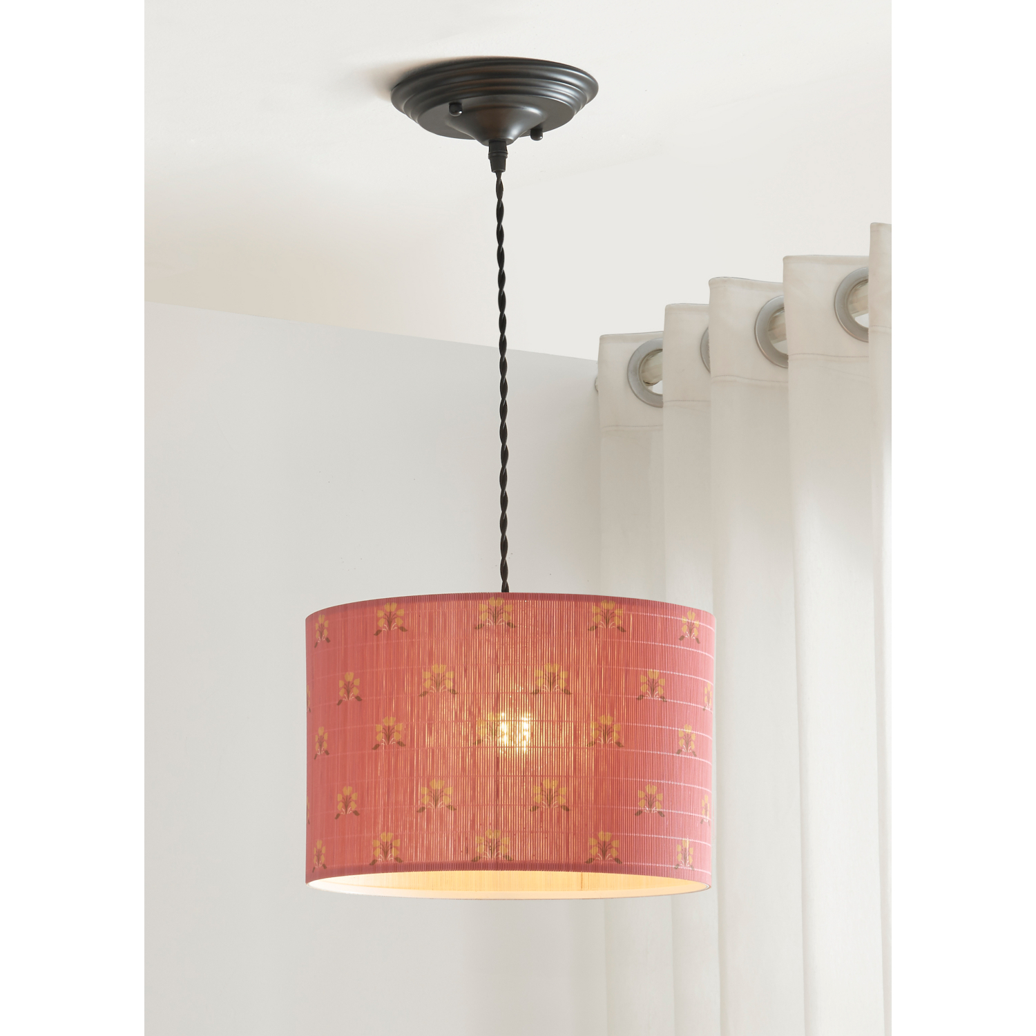 George Pink Prairie Printed Bamboo Shade