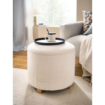 George Cream Boucle Footstool
