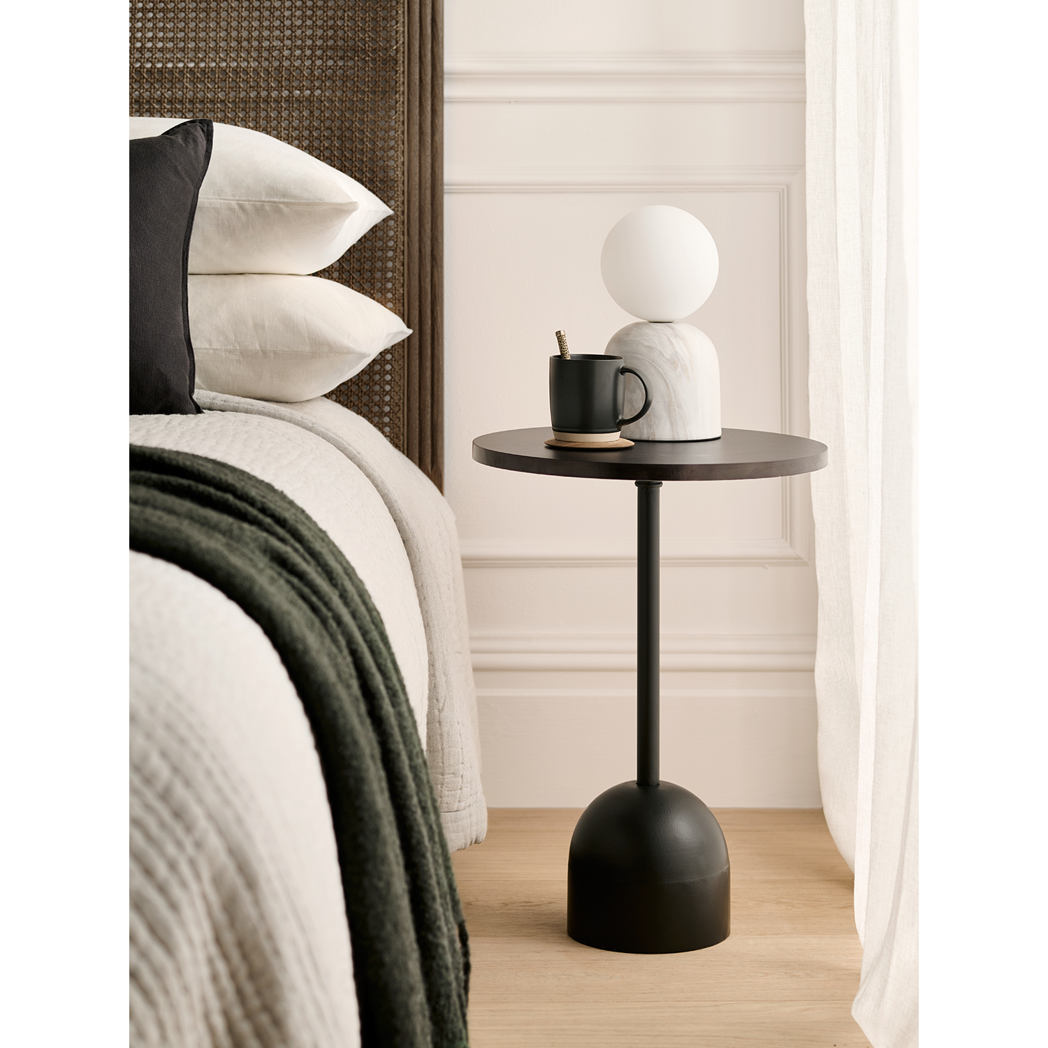 George Black Marble Side Table