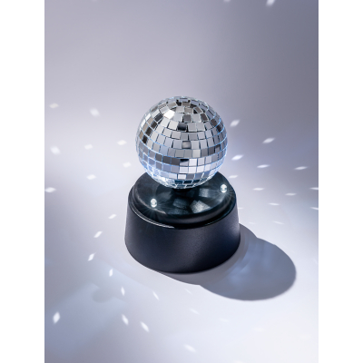 George Silver -Tone Disco Ball Battery Light