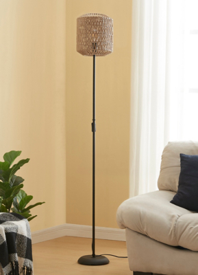 Black Rattan Floor Lamp