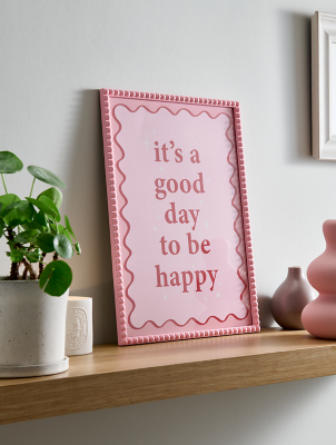 Pink It's A Good Day To Be Happy Beaded Frame
