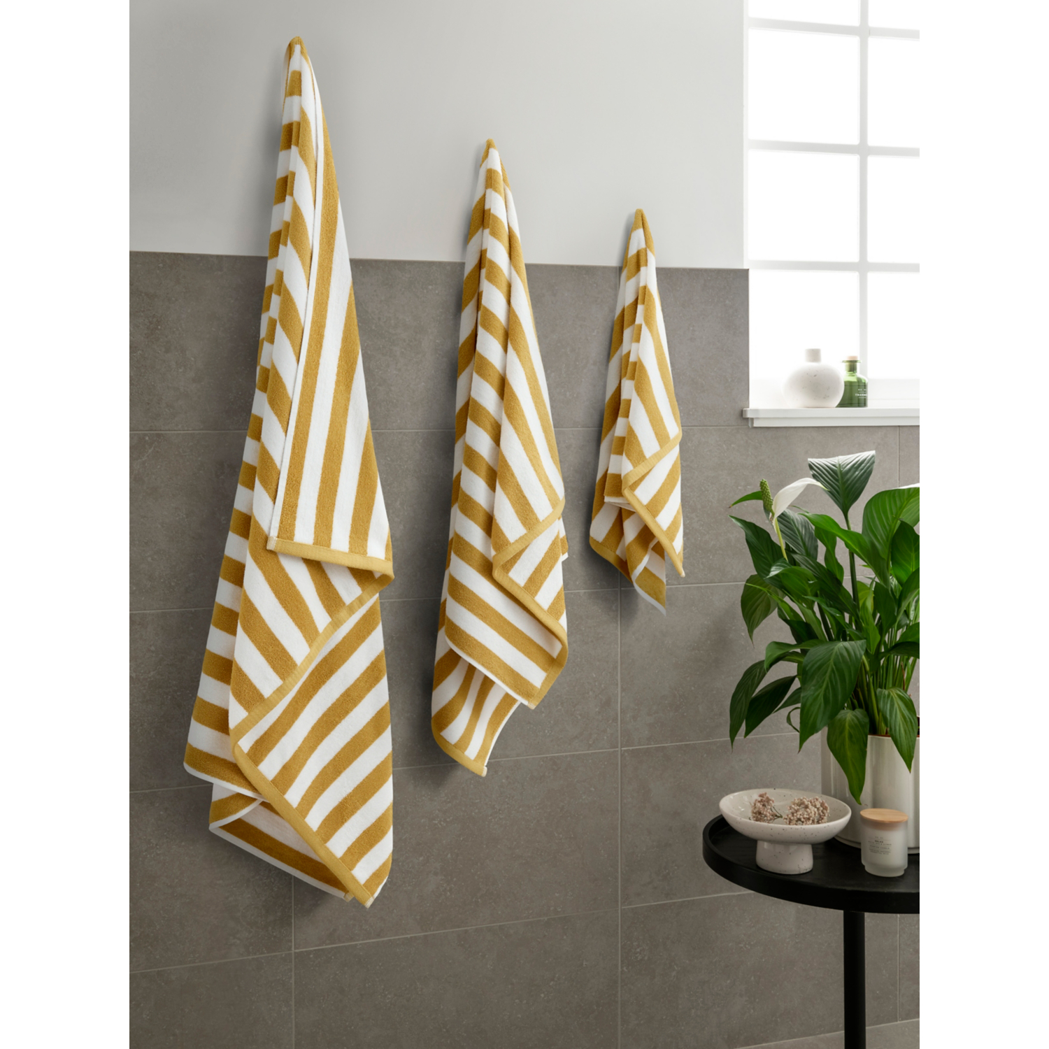 George Yellow Striped Towel Range