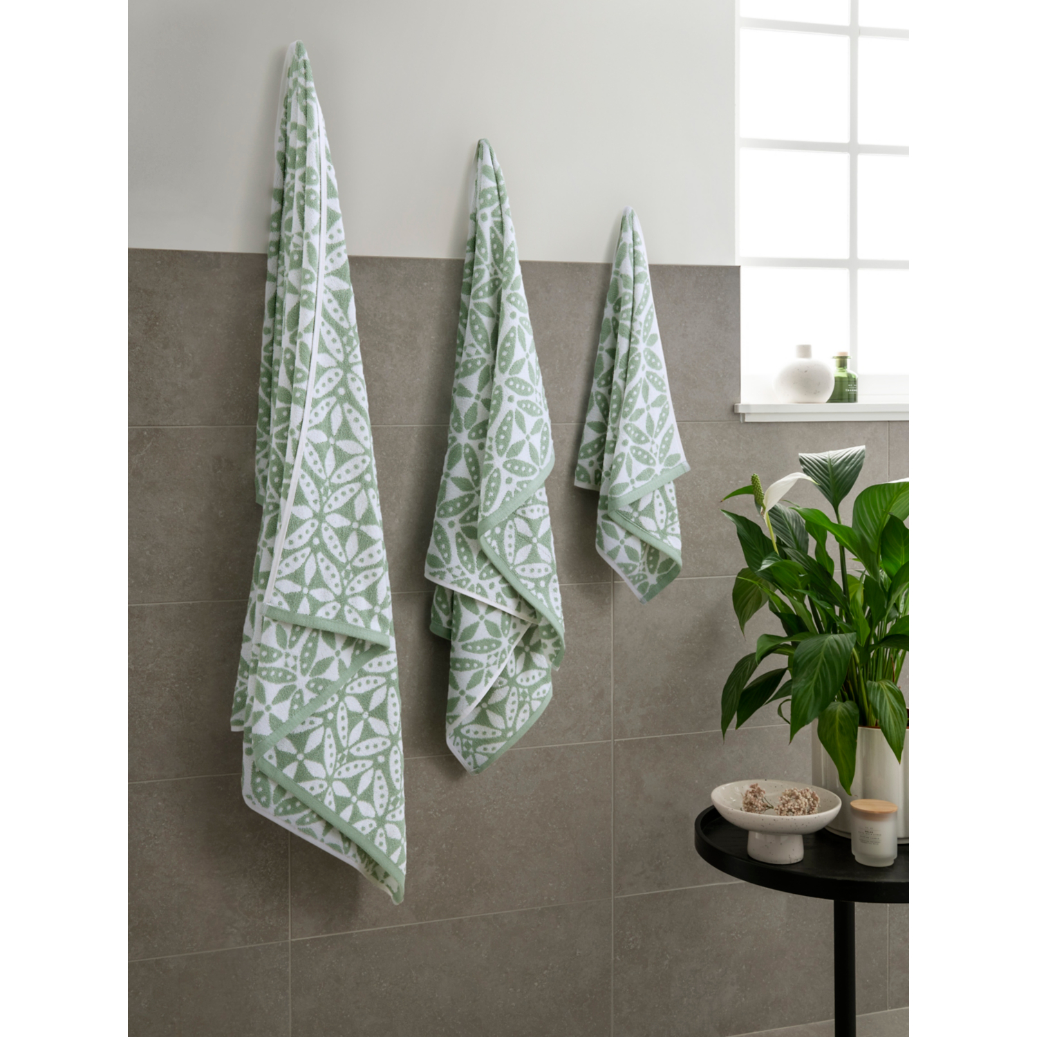 George Mint Tile Towel Range