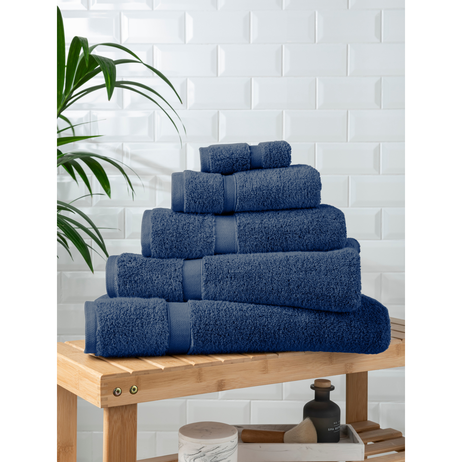 George Navy Super Soft Cotton Towel & Bath Mat Range