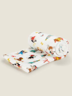 Yappy Christmas Dogs Fleece Blanket Home at ASDA