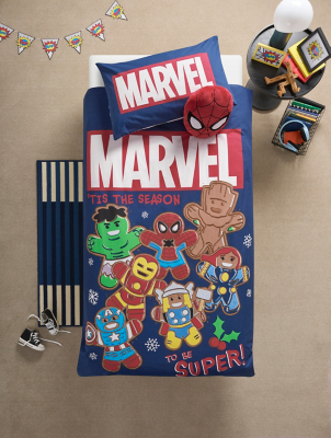 Marvel Avengers Navy Single Duvet Cover Home at ASDA
