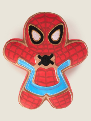 Marvel Spiderman 3D Shaped Cushion Home at ASDA