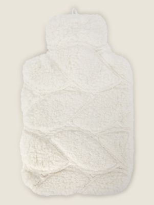 Natural Pinsonic Cable Teddy Hot Water Bottle Home at ASDA