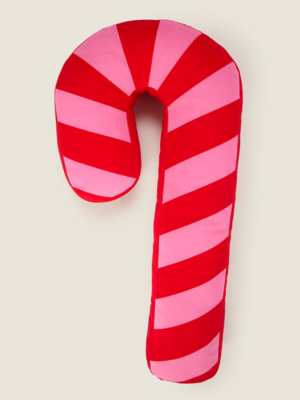 Shaped Candy Cane Christmas Cushion Home at ASDA