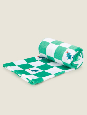 Checkerboard Supersoft Christmas Throw Home at ASDA