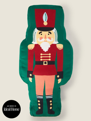 Nutcracker Shaped Christmas Cushion Home at ASDA