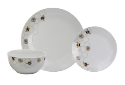 Bee Dinner Set 12 Piece Home at ASDA