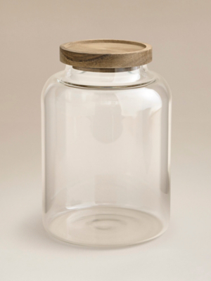 Clear Acacia Lid Canister - 1.9 Litre | Home | George at ASDA